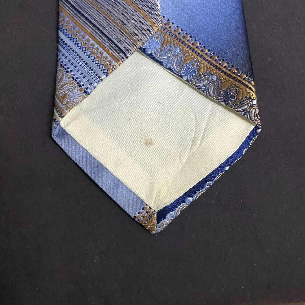 #6875 Brittania Polyester Shades Blue Brown Mens Fancy Necktie, Tie 3.5 in wide